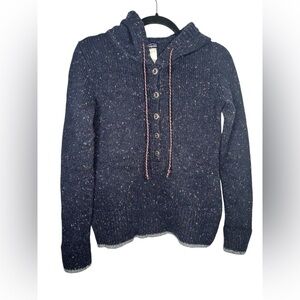 Patagonia Ranchito Hoodie Lambswool Blend Blue Speckled Size Small